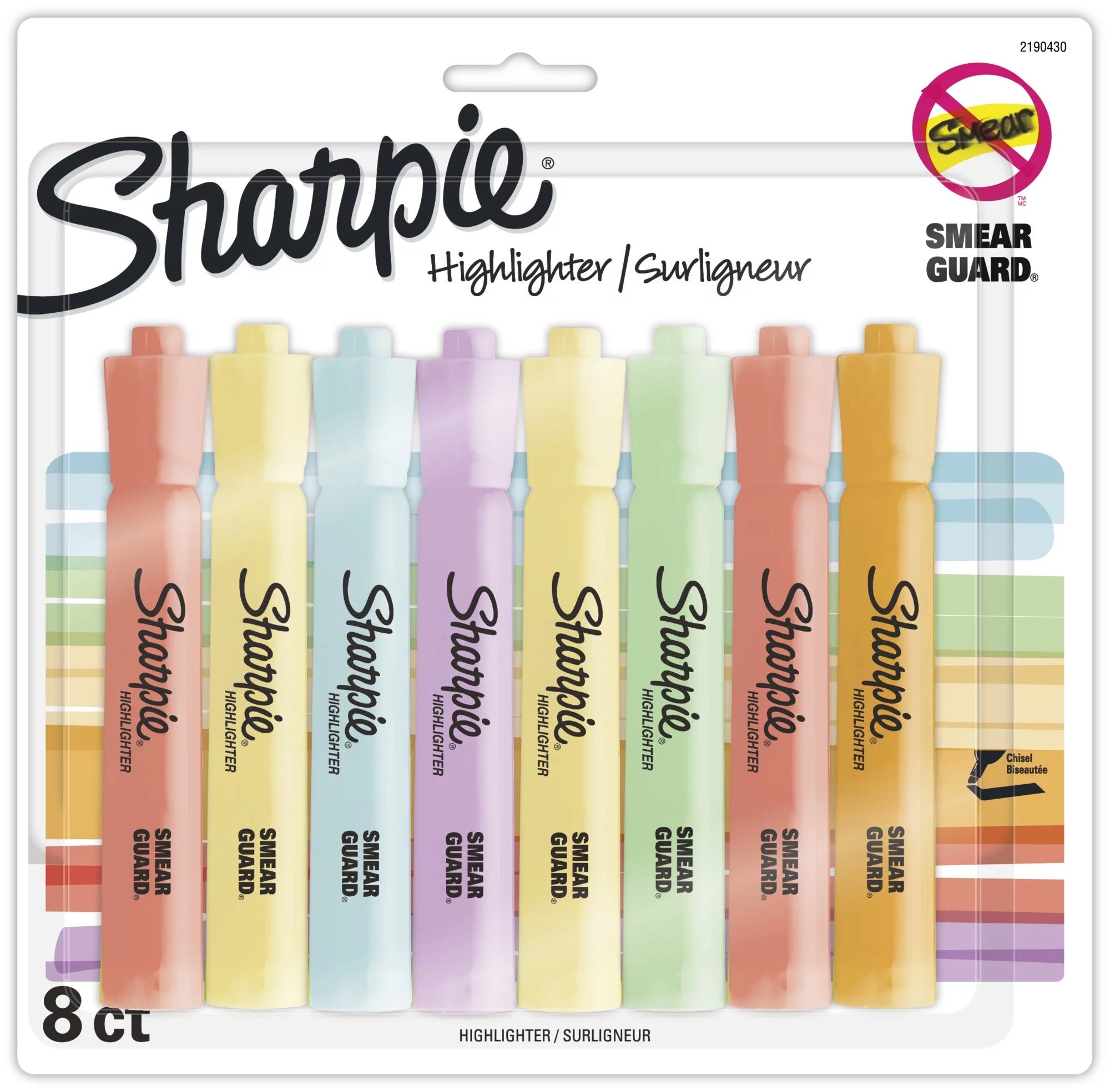 Sharpie Tank Highlighters, Mild Pastel Colors, Assorted, Chisel Tip, 8 Count | Walmart (US)