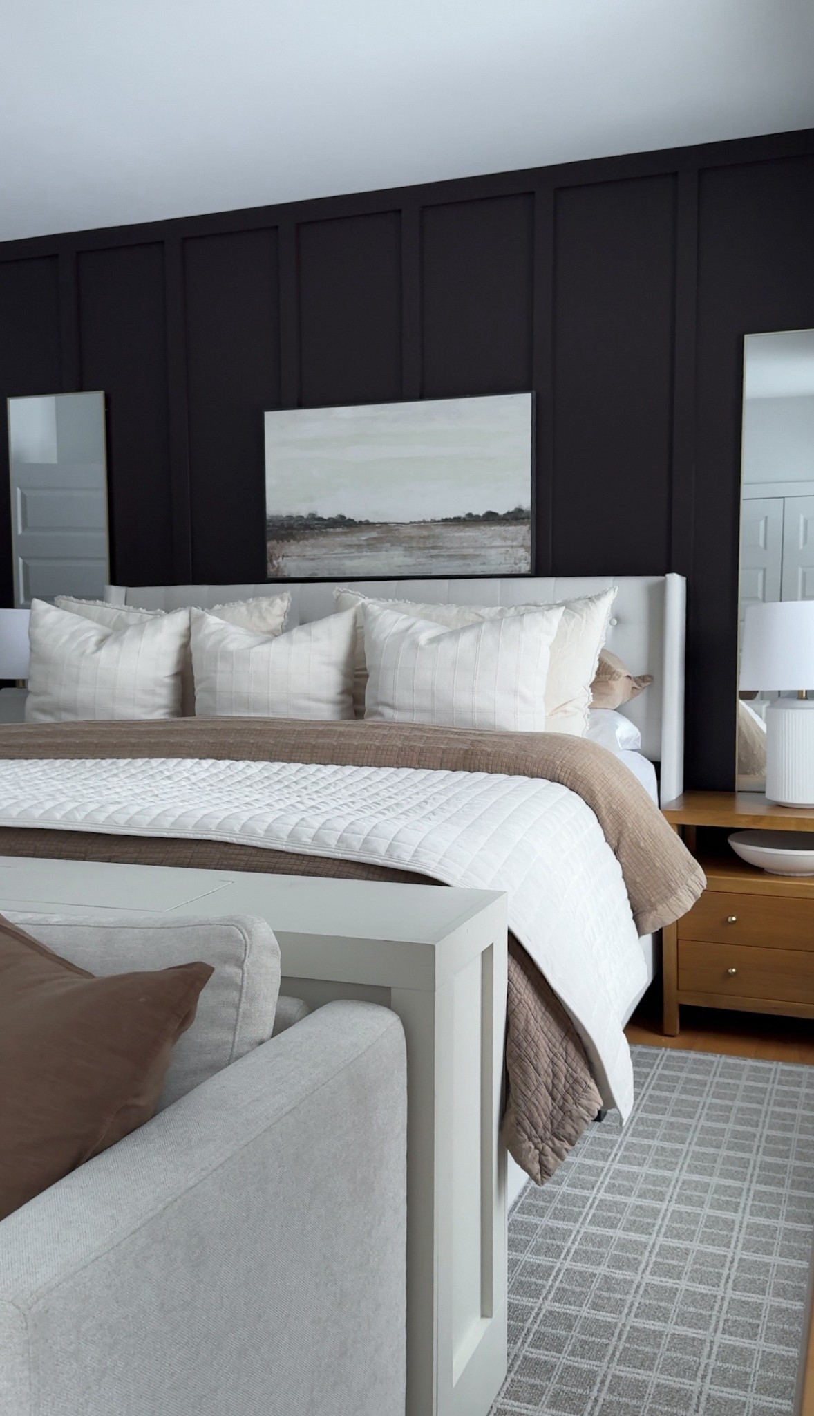 Layers, textures and a bold accent wall | the makings of our primary bedroom

Wall color — Sherwin Williams Black Bean & Pure White 

Comment SHOP for links!

Bedroom decor | bedroom design | bedroom styling | feature wall | board and batten | cozy bedroom | bedding 

#bedroominterior 
#bedroomstyle 
#bedroomfurniture 
#bedroomstyling 
#bedroominspiration



#LTKHome #LTKSaleAlert