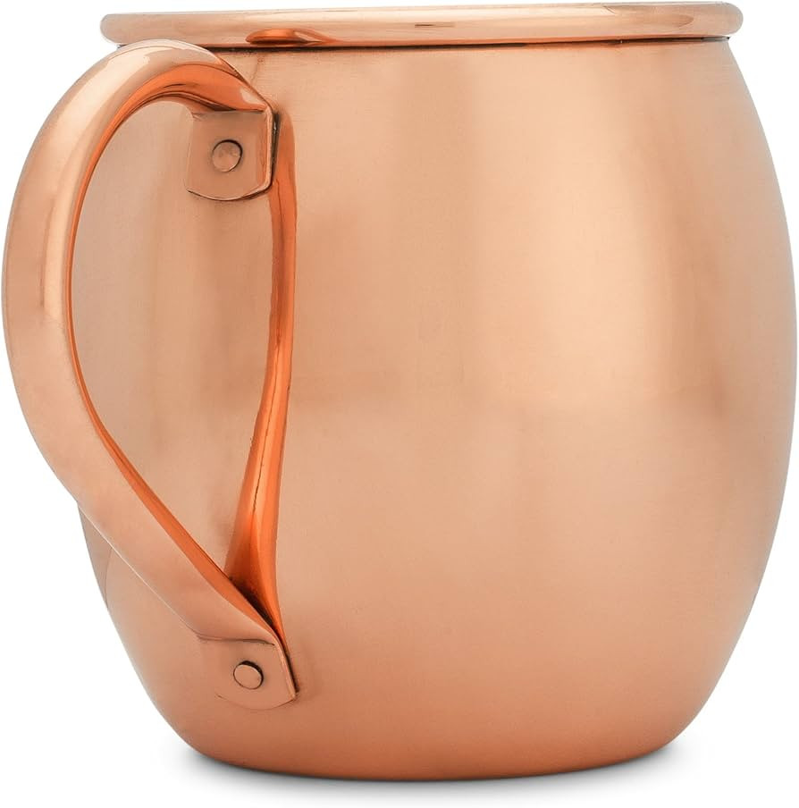 Copper Mules Moscow Mule Mug Handcrafted of 100% Pure THICK Copper - Timeless Barrel Smooth Finis... | Amazon (US)