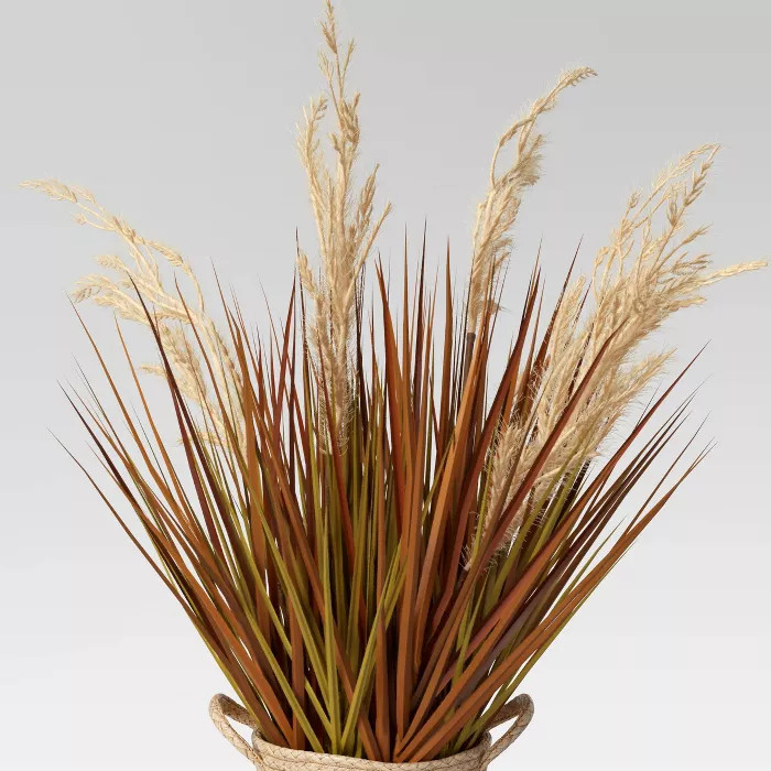 24.5" x 12" Artificial Potted Grass in Basket Arrangement - Threshold™ | Target