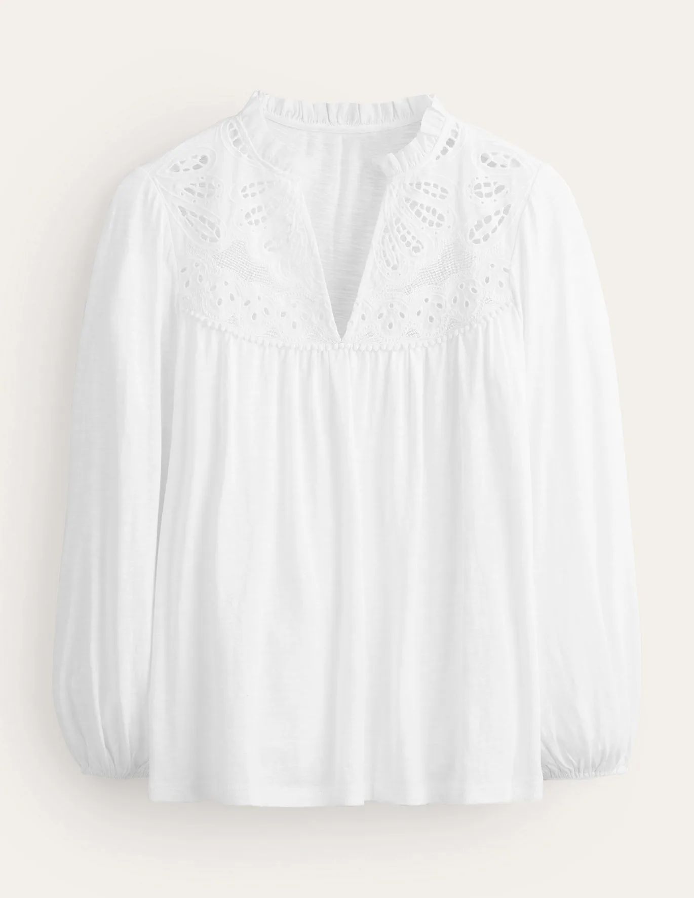 Cut Work Yoke Textured Top | Boden (US)