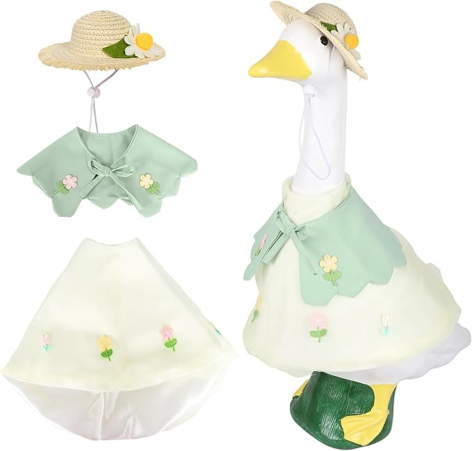 3 Pcs Summer Porch Goose Outfits for 23 inch Cement Goose Set, Outdoor Garden Statue with Gooses ... | Amazon (US)