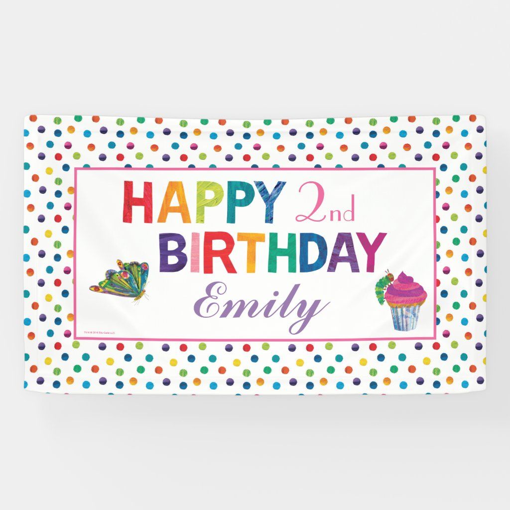 The Very Hungry Caterpillar Butterfly Birthday Banner | Zazzle