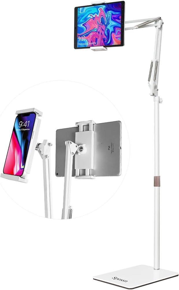 Tablet Floor Stand, Overhead Bed Phone Mount, Height Adjustable Universal Metal Tablet Holder, Ph... | Amazon (US)