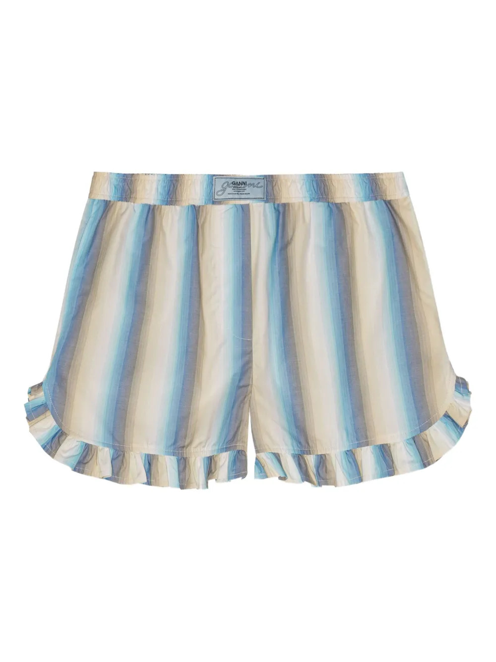 GANNI Striped Shorts  | Neutrals | FARFETCH | Farfetch Global