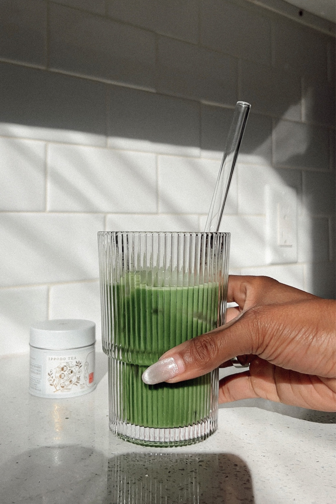 my newest, most beautiful glassware from Crate and Barrel 🤩. love the vintage texture. she’s 16oz, pretty heavyweight and perfect for matcha lattes! 

#LTKhome