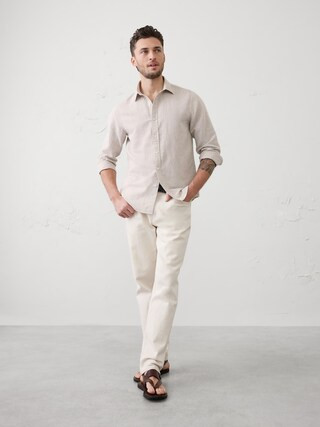 Slim-Fit Linen-Blend Shirt | Banana Republic Factory