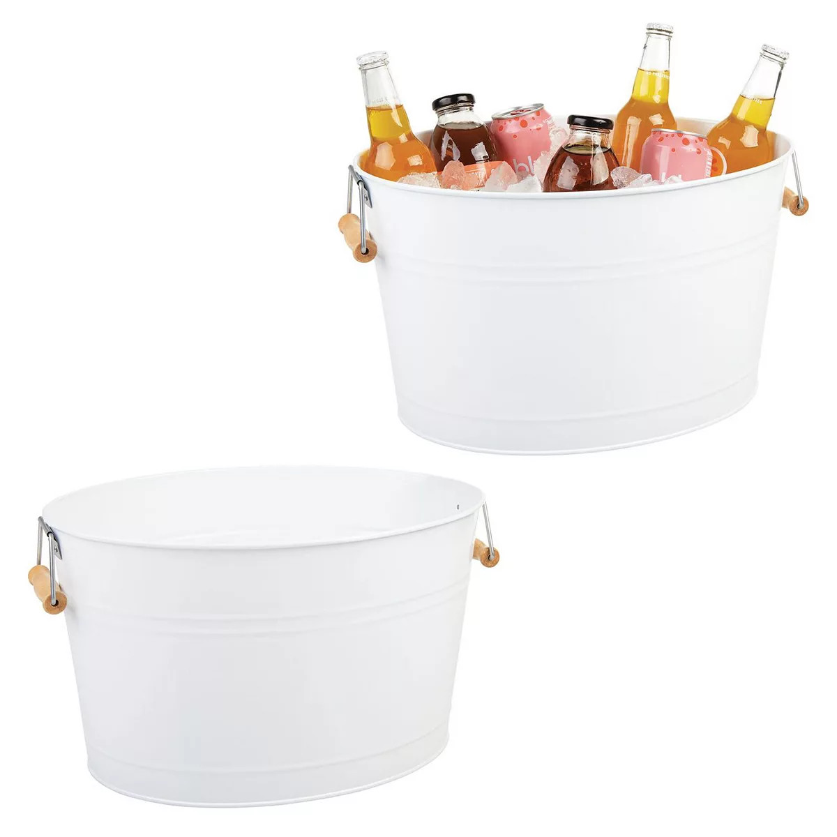 mDesign Large Metal 4.75 Gallon Beverage Tub Cooler - 2 Pack | Kohl's