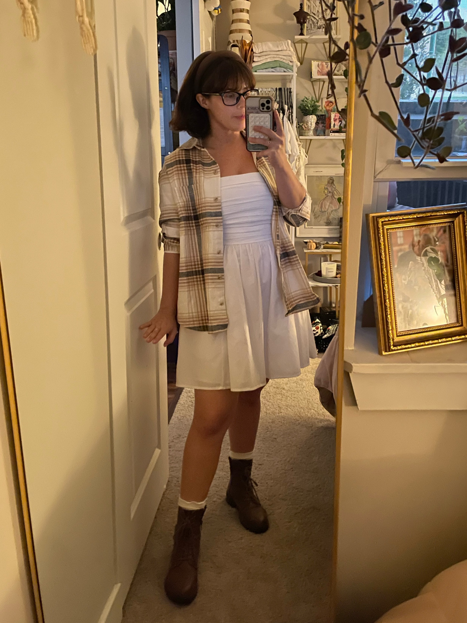 Trying to be a flannel over things girlie. Wearing an XS petite  

#LTKSeasonal #LTKFindsUnder50 #LTKStyleTip