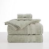 Martex 6 Piece Supima Luxe Towel Set, Celadon | Amazon (US)