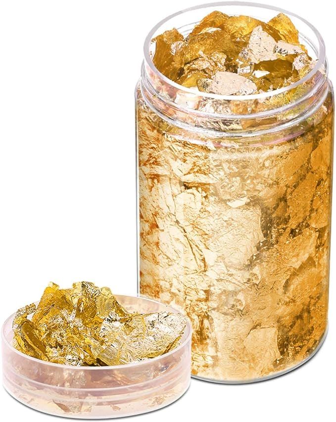 Gold Flakes for Resin, Paxcoo Gold Foil for Nails, Gold Foil Flakes Imitation Gold Leaf for Jewel... | Amazon (US)