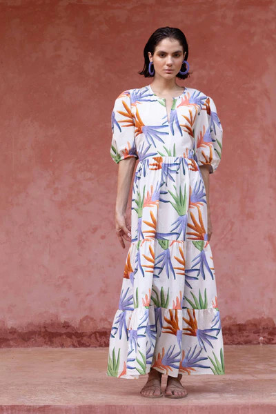 Puff Sleeve Maxi- Fortuna Green | Oliphant Design