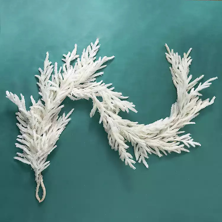 White Flocked Norfolk Pine Garland | Kirkland's Home