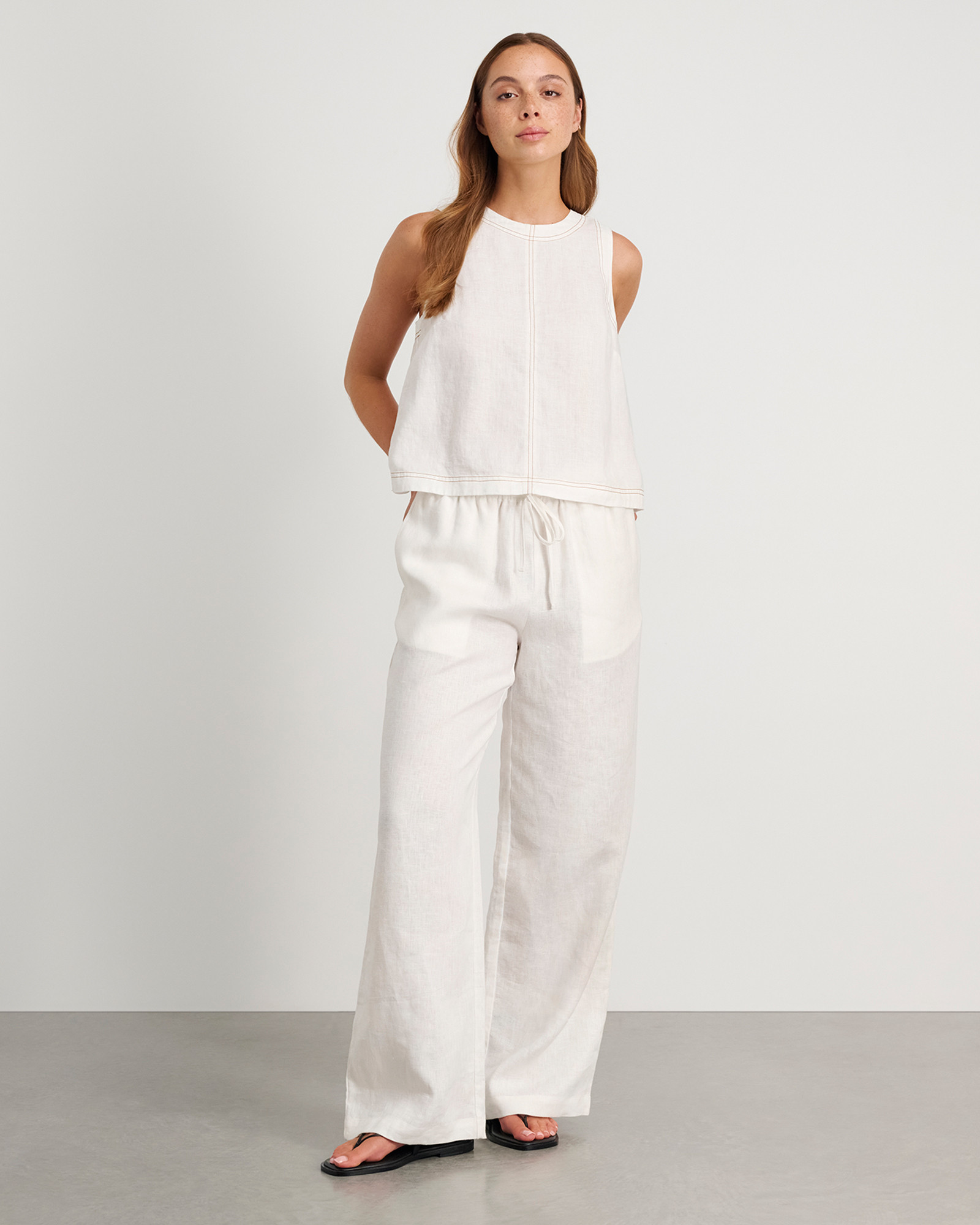 Ann Linen Open Back Top | JAG (Australia & New Zealand)