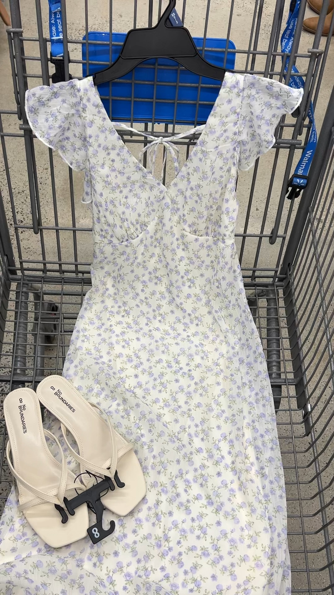 Walmart spring dress under $20, an these trendy thong kitten heel sandals #walmartfashion 