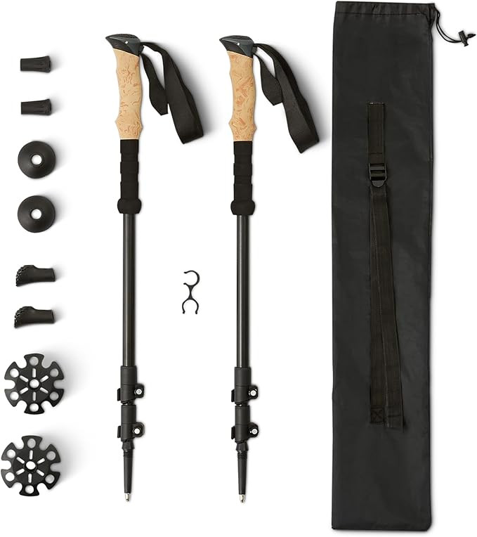 Amazon Basics Trekking Poles, Lightweight Collapsible Hiking Sticks with Quick Lock, EVA Grip & A... | Amazon (US)