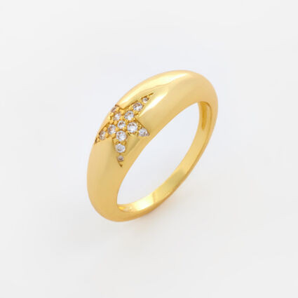 14ct Gold Plated Embellished Star Ring | TK Maxx