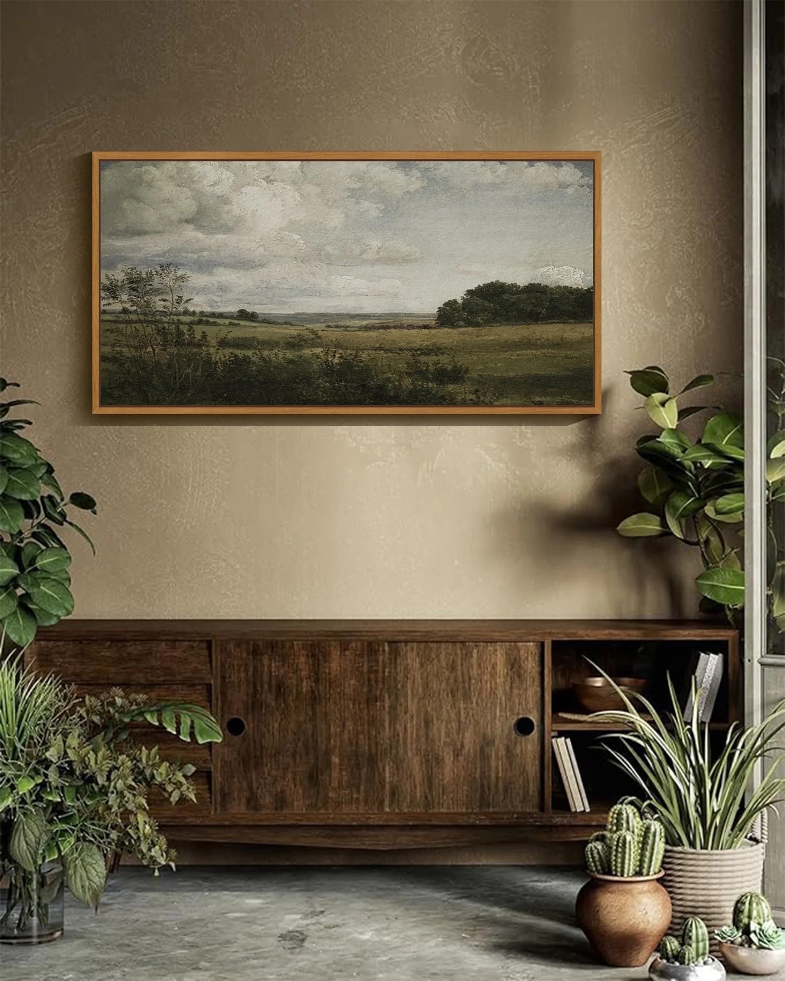 Drsoum 20x40in Natural Framed Vintage Landscape Large Canvas Wall Art Grassland Classic Painting ... | Walmart (US)