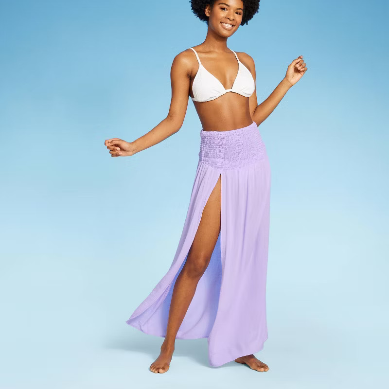 Women's Smocked High Slit Convertible Cover Up Dress - Wild Fable™ | Target