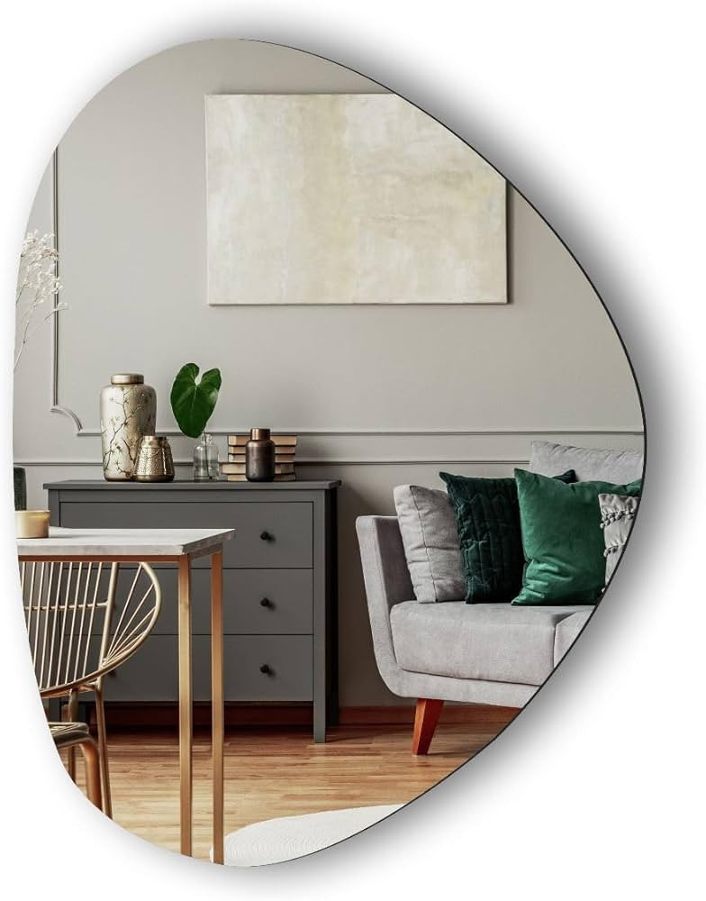 Espelho Decorativo Orgânico Lapidado 70x58 Moderno - com suporte para fixação | Amazon (BR)