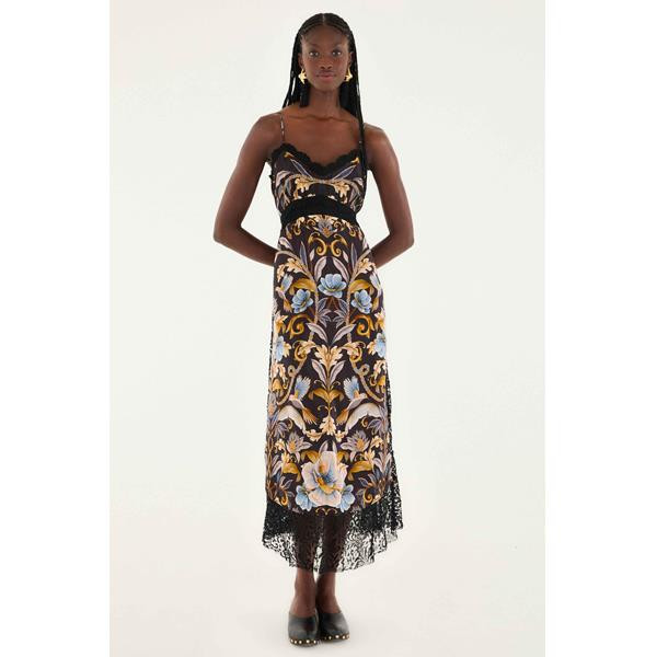 Snake Garden Black Midi Dress | South Moon Under