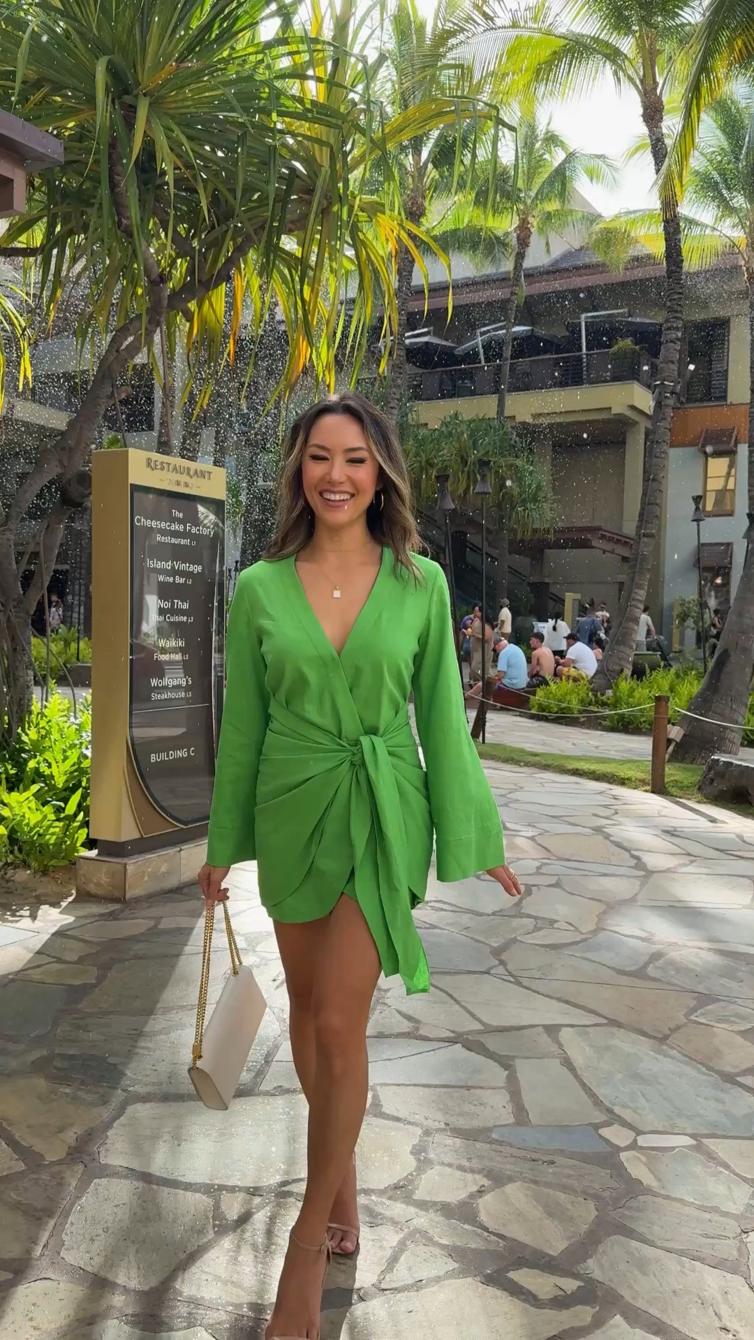 Rain always comes out of nowhere 😭 size XS! Green dress, spring dress, wrap dress

#LTKootd