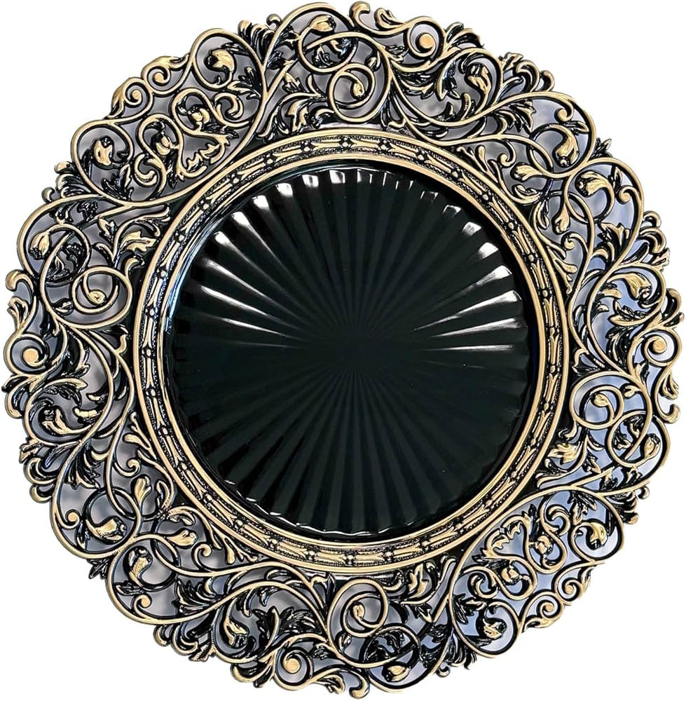 13inch Round Plastic Charger Plates,Set of 8,Charger Plates for Dinner,Wedding,Party,Event Decora... | Amazon (US)