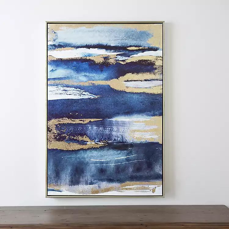New!Blue Tranquility Framed Canvas Art Print | Kirkland's Home
