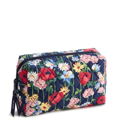 Vera Bradley Poppy Meadow Essential Medium Storage Travel Pouch - Navy Blue | Target