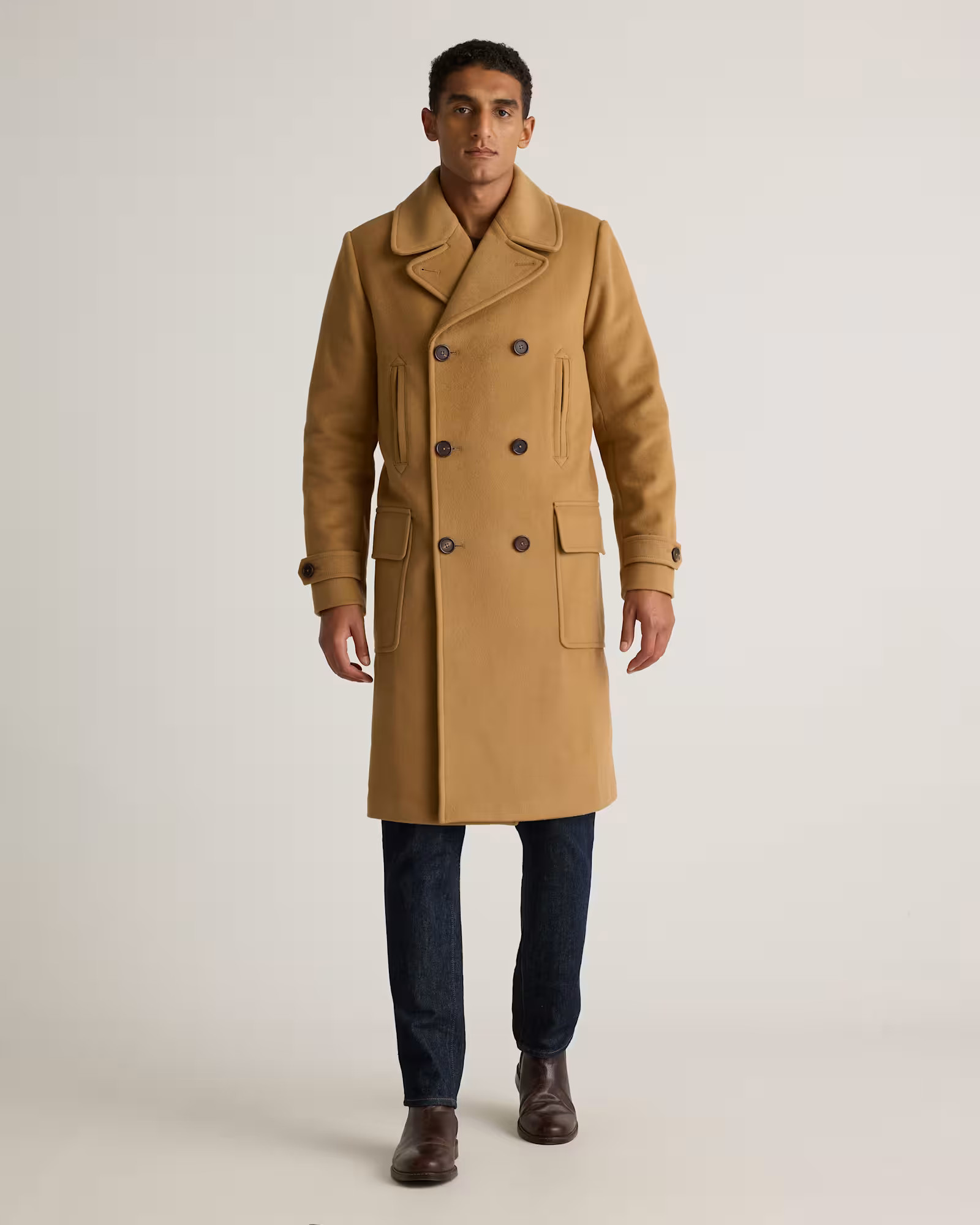 Italian Wool Double-Breasted Officer Topcoat | Quince