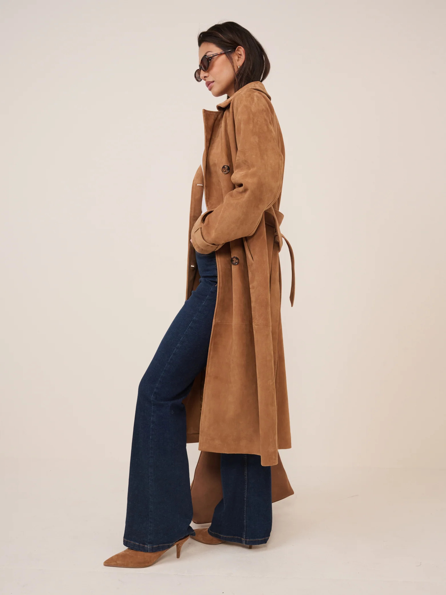 Beige Suede Trench Coat | Nobody's Child