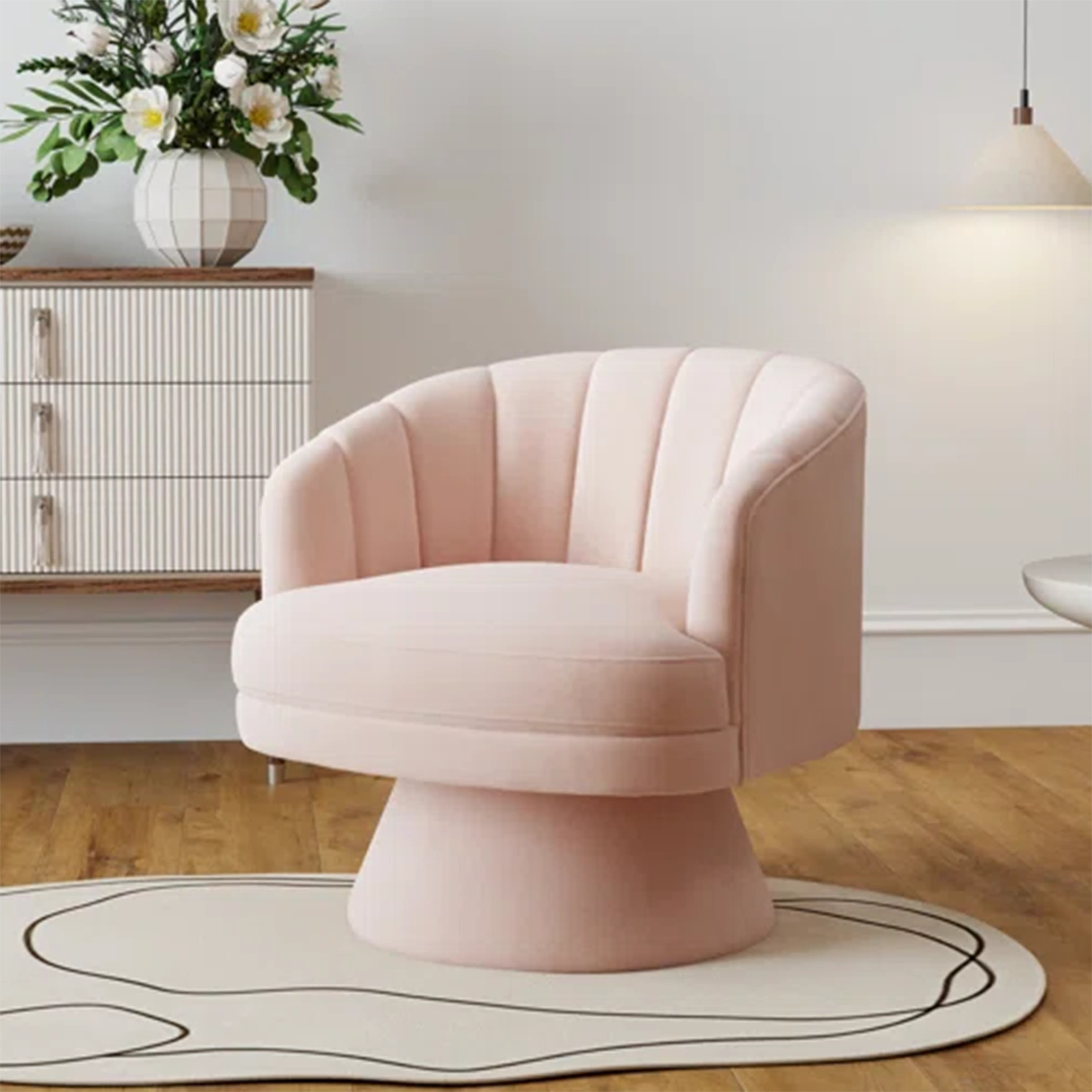 Murrow Velvet Swivel Barrel Chair | Wayfair North America