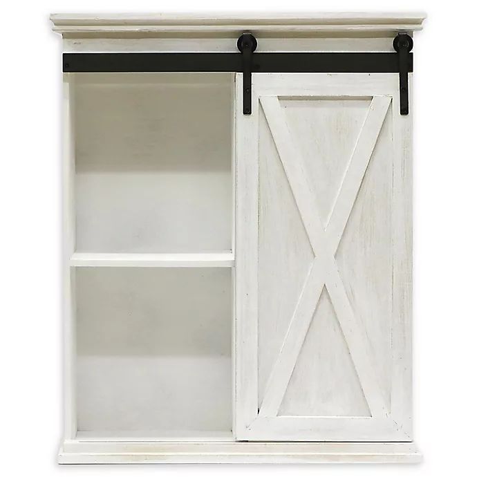 FARMHOUSE SLIDING DOOR SHELF UNIT 20.13X23.63 | Bed Bath & Beyond