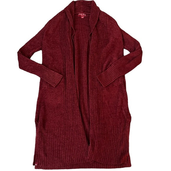 Barefoot Dreams CozyChic Lite Burgundy Red Soft Comfy Cardigan | Poshmark