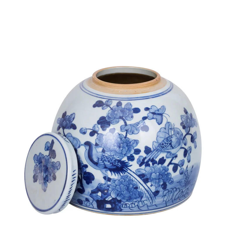 Lins Floral Bird Ming Jar Small | Overstock