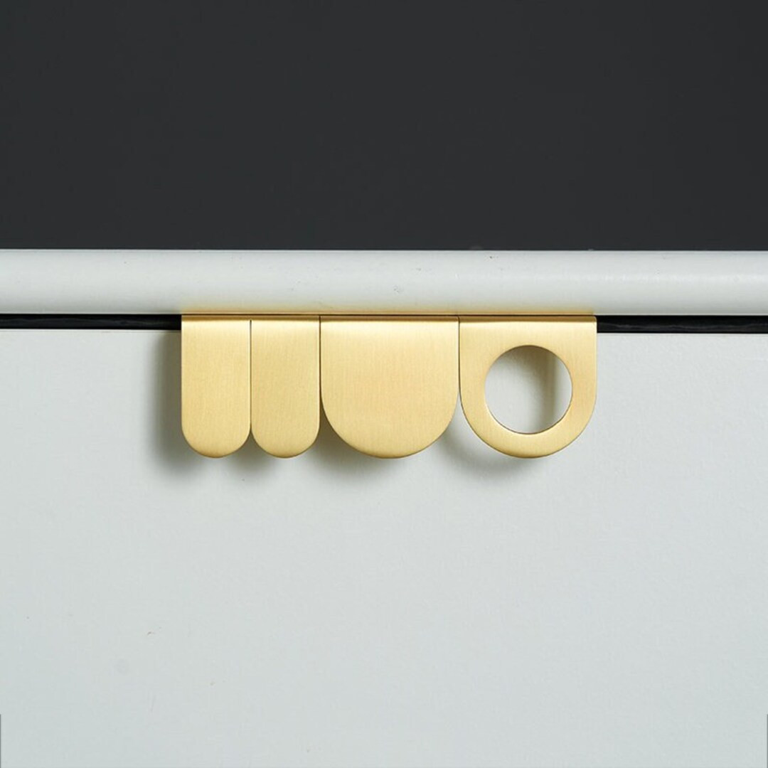 Brass Invisible Handle, Brass Cabinet Pull Wardrobe Door Handle Golden Drawer Pull Hidden Handle,... | Etsy (US)