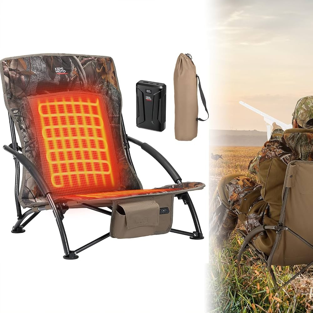 KEMIMOTO Heated Hunting Blind Turkey Chair Low Down Hunting Seat with 20000mAh Battery, Supports ... | Amazon (US)
