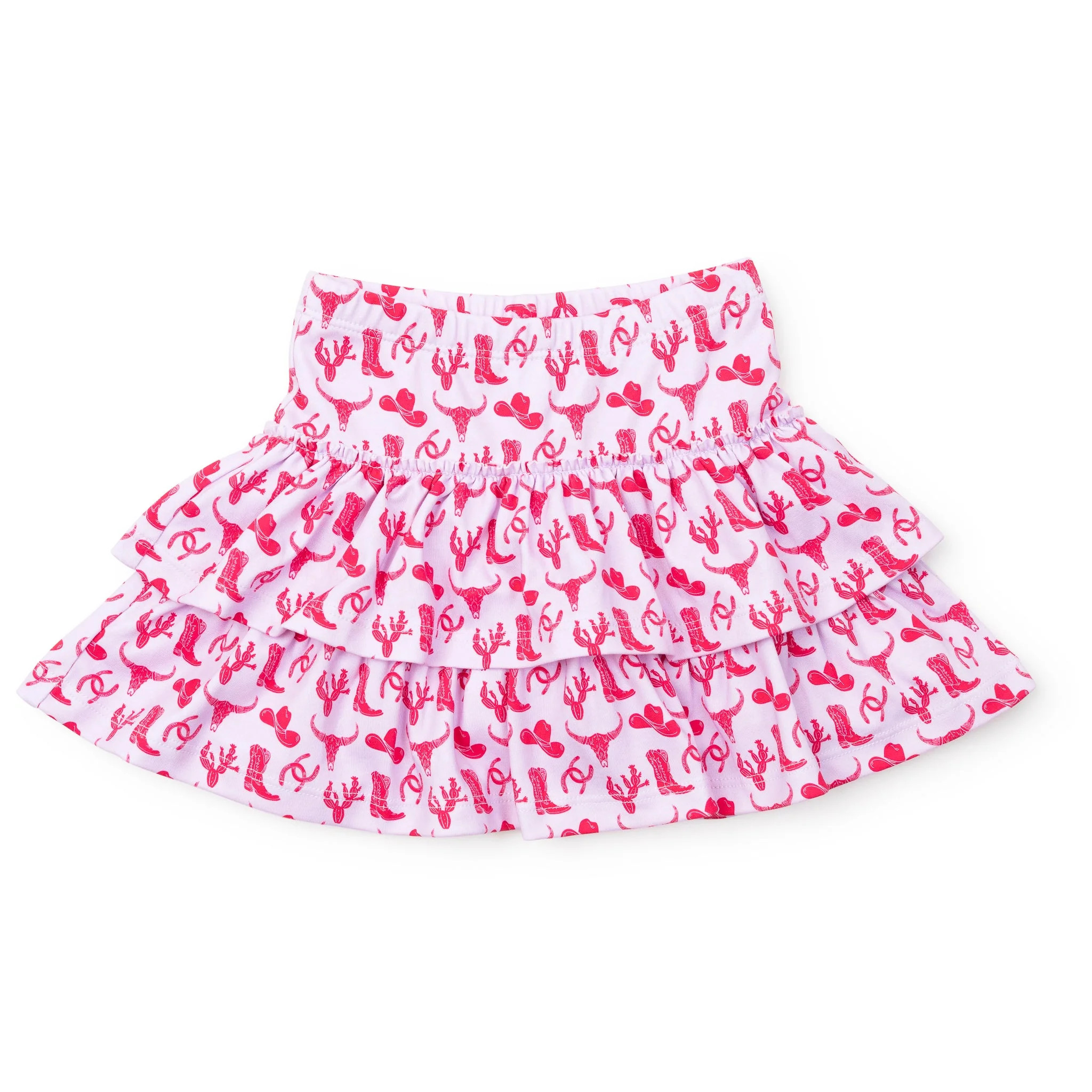 Maggie Girls' Tiered Skirt - Wild West Pink | Lila and Hayes