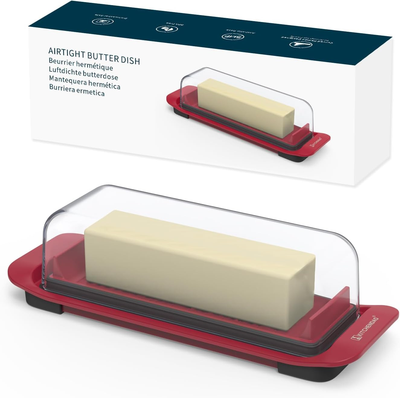 KITCHENDAO Airtight Butter Dish with Lid for Countertop and Refrigerator Door Shelf, Easy Scoop-D... | Amazon (US)