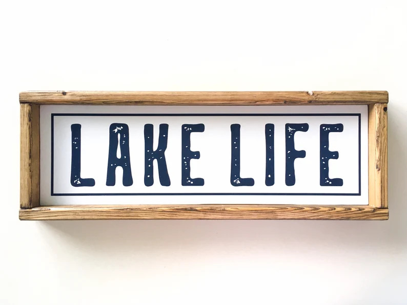 Lake Life Sign | Lakehouse Decor | Summer Wall Art | Coastal Style | Lake House Artwork | Summert... | Etsy (US)