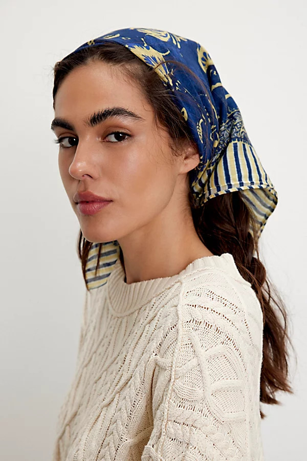 Lou Stripe Bandana par Free People en Yellow, pour femme | Free People FR