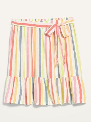 High-Waisted Tiered Striped Mini Swing Skirt for Women | Old Navy (US)