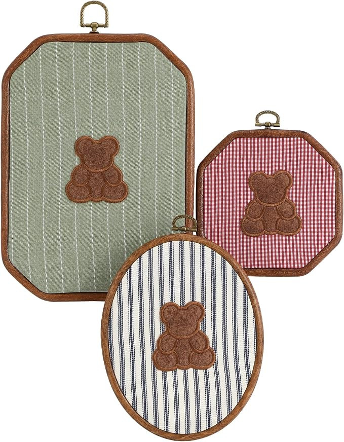Novabright 3 Pack Teddy Bear Nursery Decor, Framed Canvas Wall Art | Amazon (US)