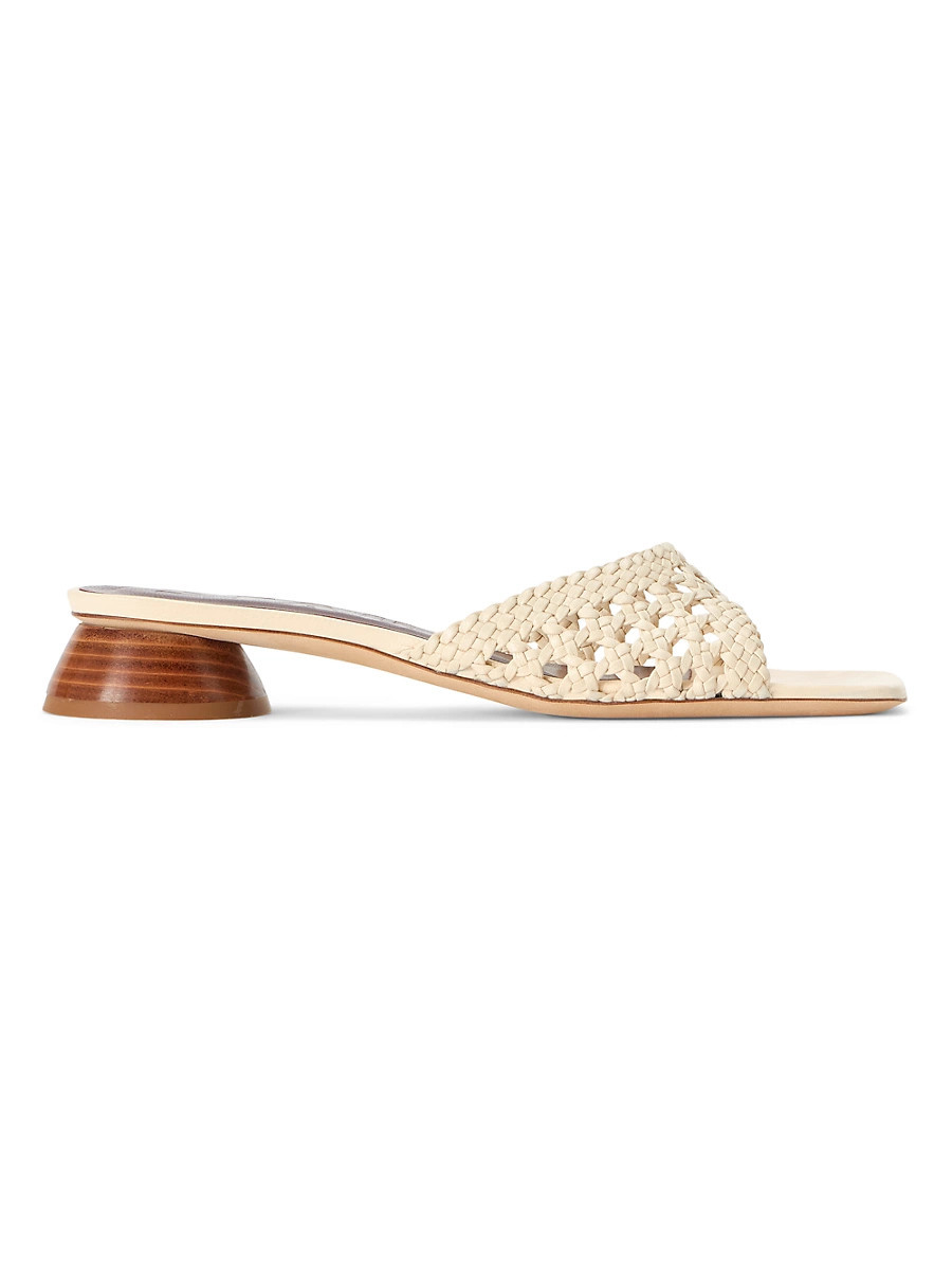Women's Simone Crochet 35MM Leather Sandals - Cream - Size 5 | Saks Fifth Avenue