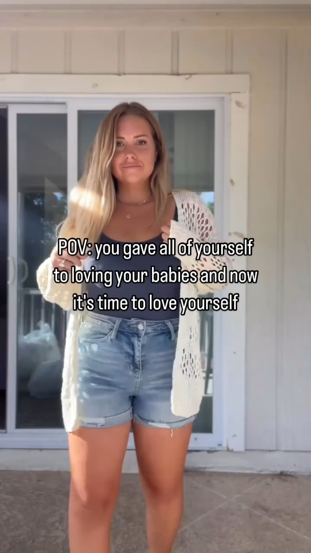 5’2” | 150lbs | wearing a large bodysuit, medium shorts, and a small cardigan 

#LTKMidsize #LTKFindsUnder50 #LTKSaleAlert