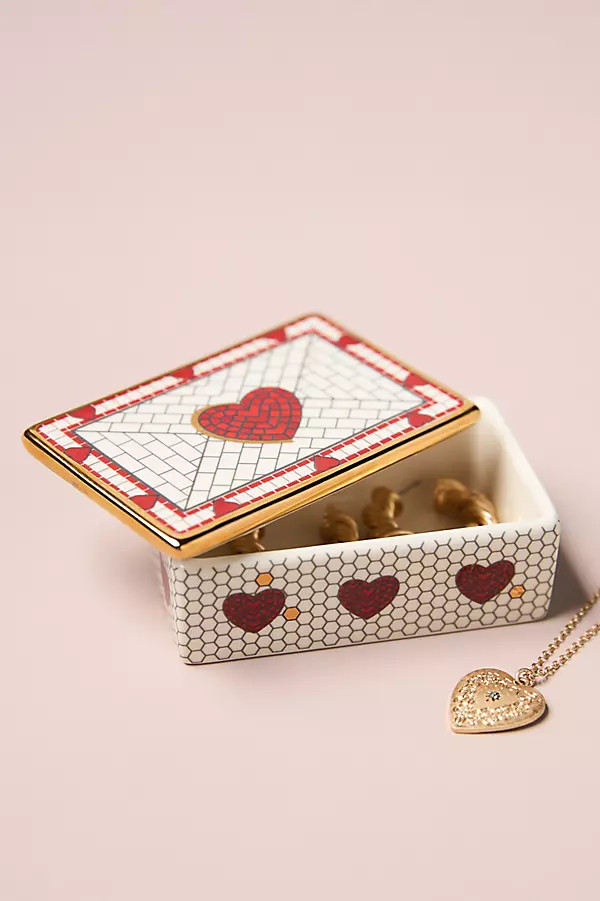 Valentine Bistro Tile Stoneware Trinket Box | Anthropologie (US)