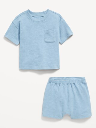 Short-Sleeve Pocket T-Shirt and Shorts Set for Baby | Old Navy (US)