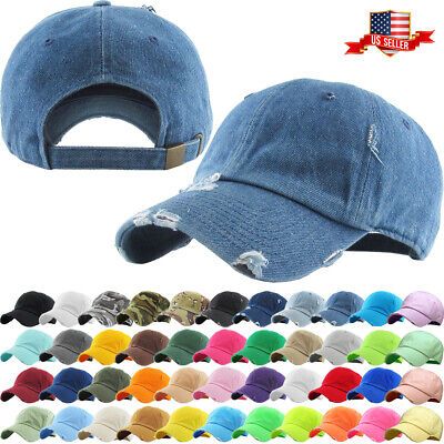 Solid Distressed Vintage Cotton Polo Style Baseball Ball Cap Hat 100% Cotton NEW | eBay CA