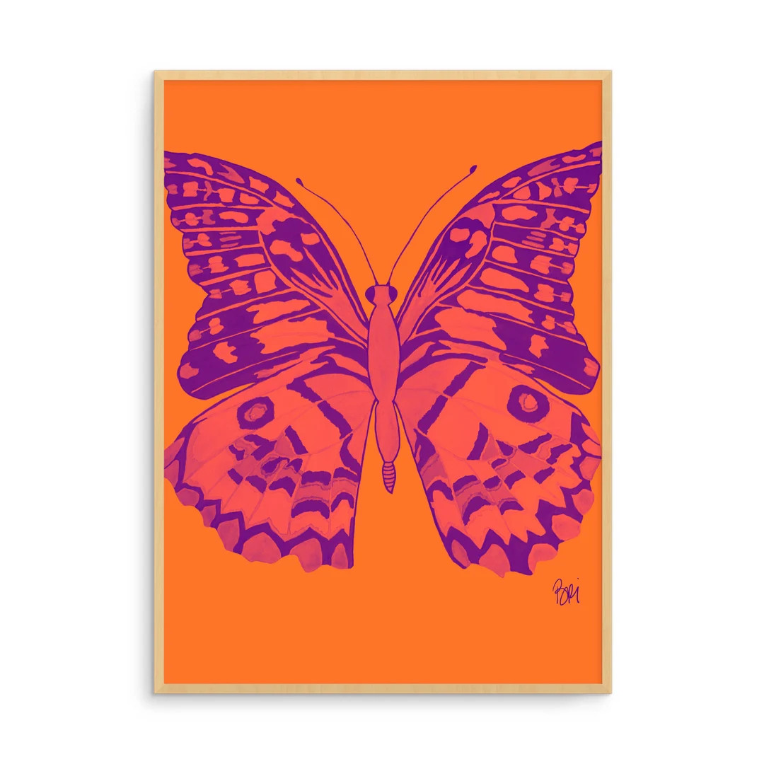 Marigold Pop Art Butterfly Print - Etsy | Etsy (US)