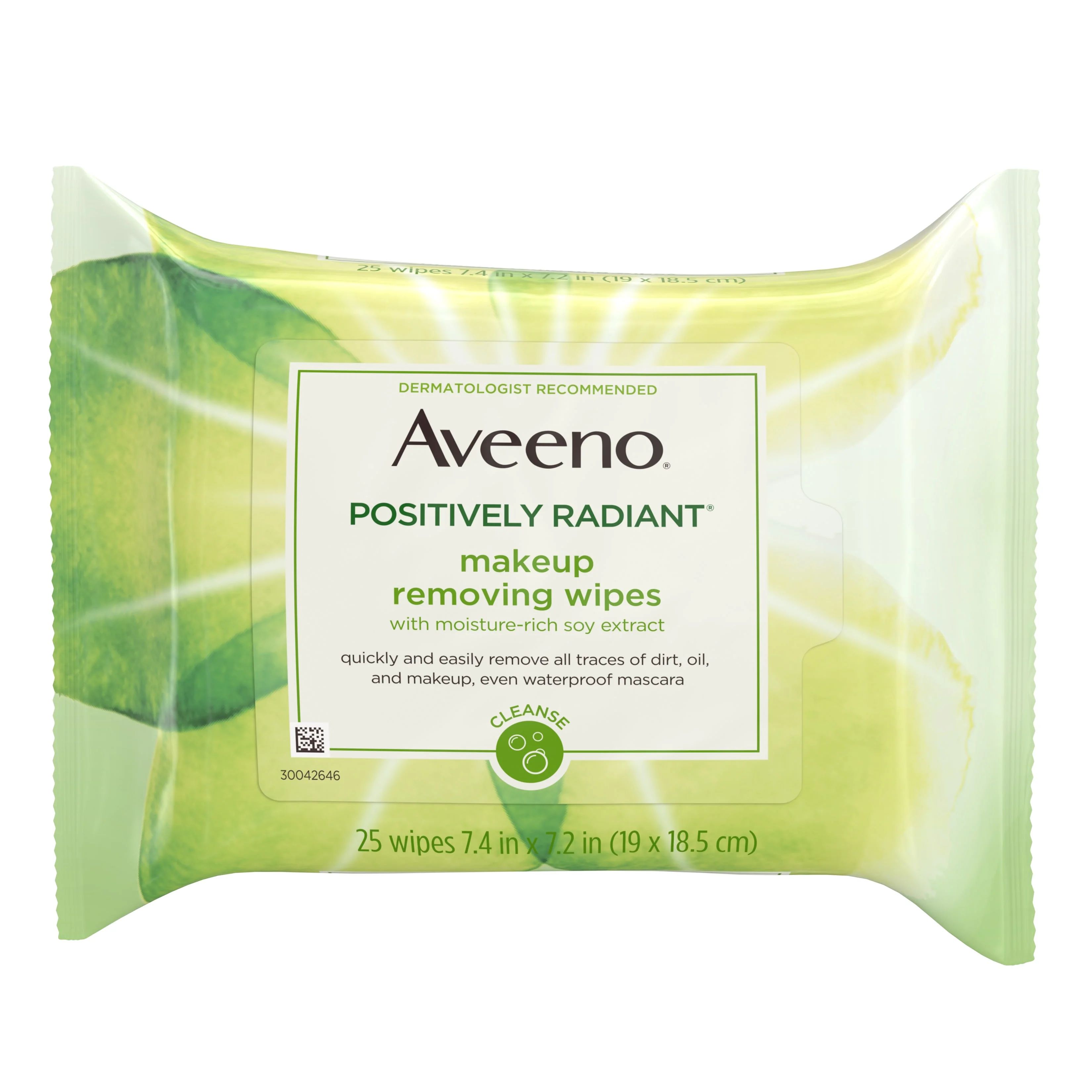 Aveeno Positively Radiant Oil-Free Makeup Removing Face Wipes, 25 ct. | Walmart (US)